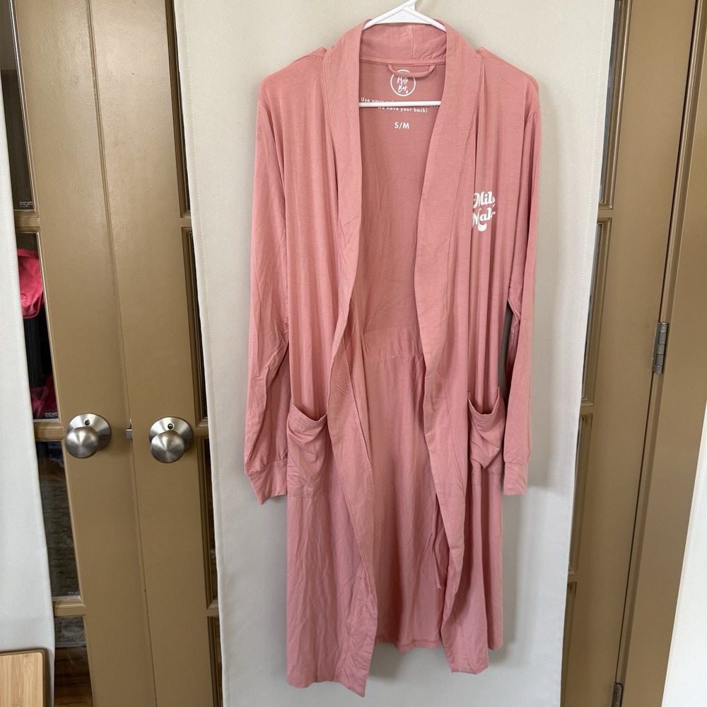 The Little Milk Bar‎ Womens Small/Medium Pink Robe With Tie Pockets